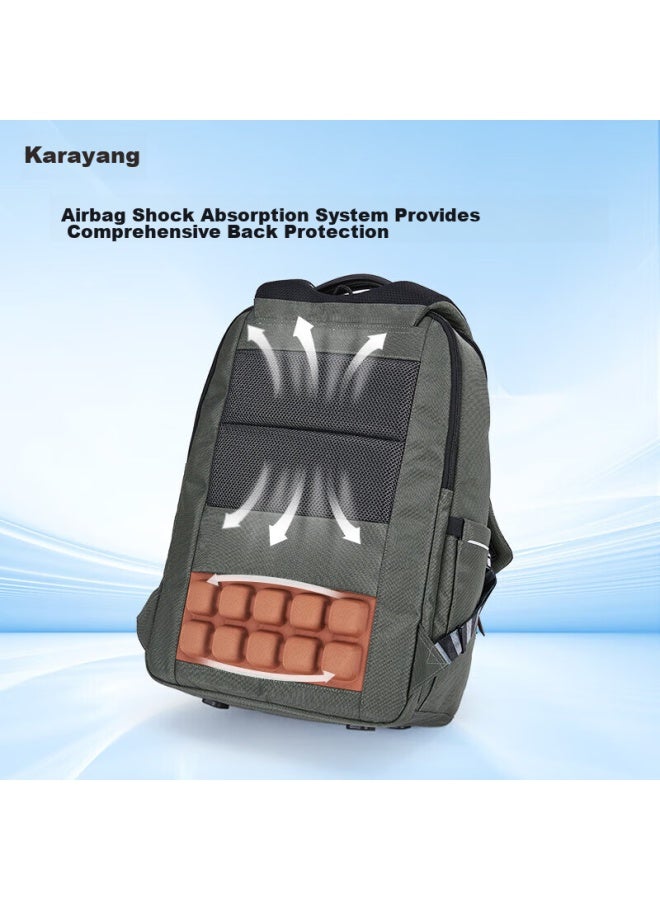 KaLay Kala Yang Airbag Lightweight Laptop Bag, Business Large Capacity 17.3-inch Backpack, Uni Backpack, 5215 Black - Image 1