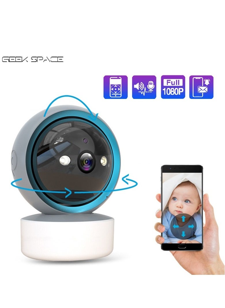 GEEK SPACE High Definition 1080P 360 Degree Wireless IP Camera Fisheye Panoramic Monitoring Security Camera Wifi Night Vision Bulb Camera Baby Monitoring Camera 