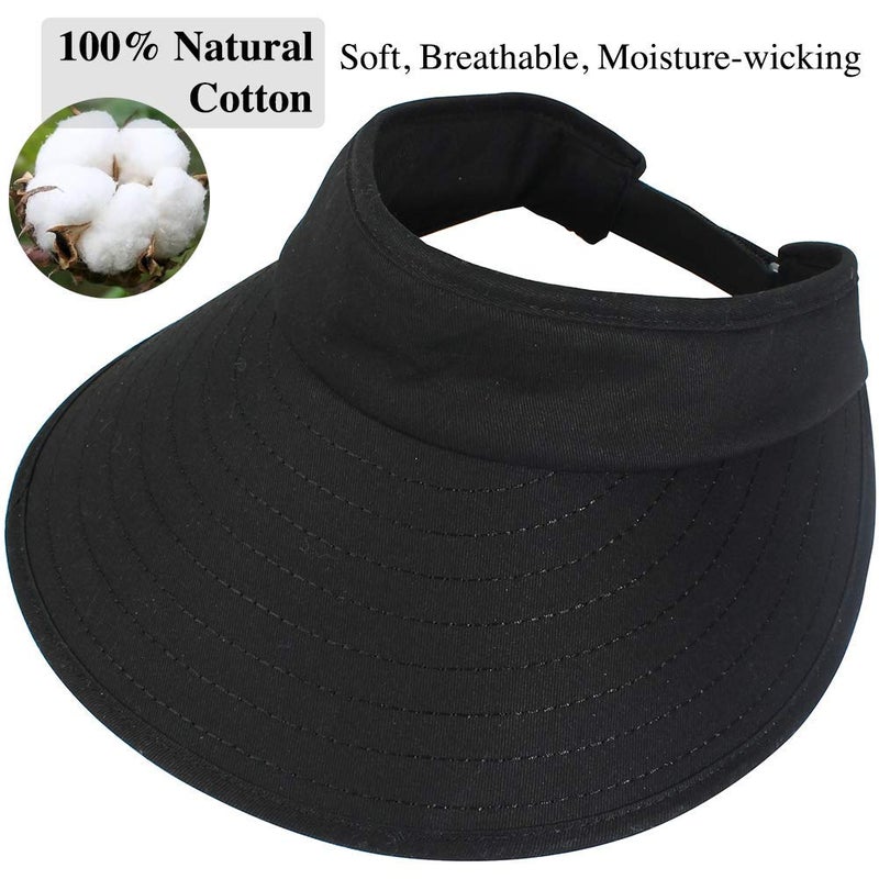 CAMOLAND 2PCS Wide Brim Sun Visor Hat Women Large UV Protective Golf Beach Cap, Design in Korea - Image 2
