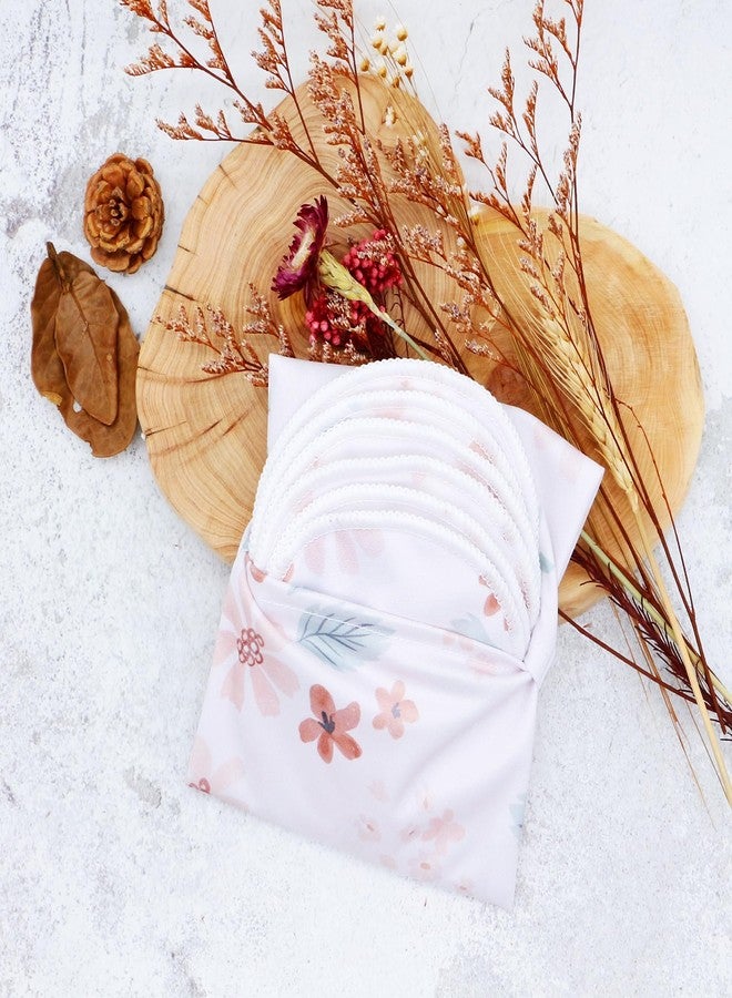 Asenappy Reusable Nursing Pads with Heart Pattern, White and Black, Washable Breastfeeding Pads with 1 Pouch (6+1smallflower) - Image 3