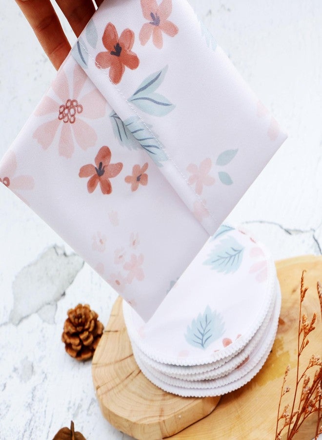 Asenappy Reusable Nursing Pads with Heart Pattern, White and Black, Washable Breastfeeding Pads with 1 Pouch (6+1smallflower) - Image 5