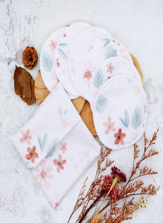 Asenappy Reusable Nursing Pads with Heart Pattern, White and Black, Washable Breastfeeding Pads with 1 Pouch (6+1smallflower) - Image 2