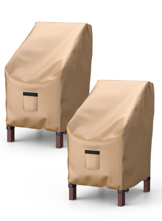 BROSYDA Patio Chair Covers for Outdoor Furniture Waterproof 2 Pack, Lawn Chair Covers 600D Heavy Duty Oxford Cloth, Large Covers for Lounge Lawn Deep Seat 38" W x 31" D x 29" H-Brown - Image 1
