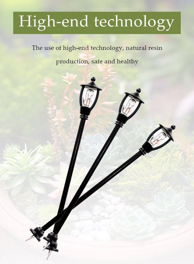 20 Pcs Miniature Street Light Model，Building Model，Circular Single Headed Courtyard Light，Sand Table，Street Lamp Ornament，7cm Height，Black  - Image 4