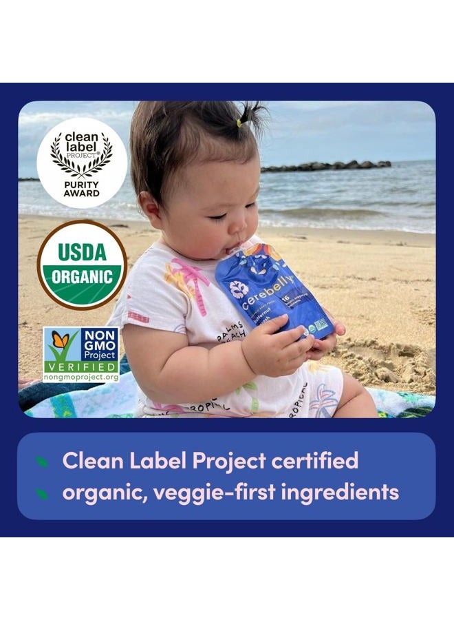 Cerebelly Organic Baby Food Pouches, Black Bean Sweet Potato Purees, 16 Nutrients,  4oz - Image 3