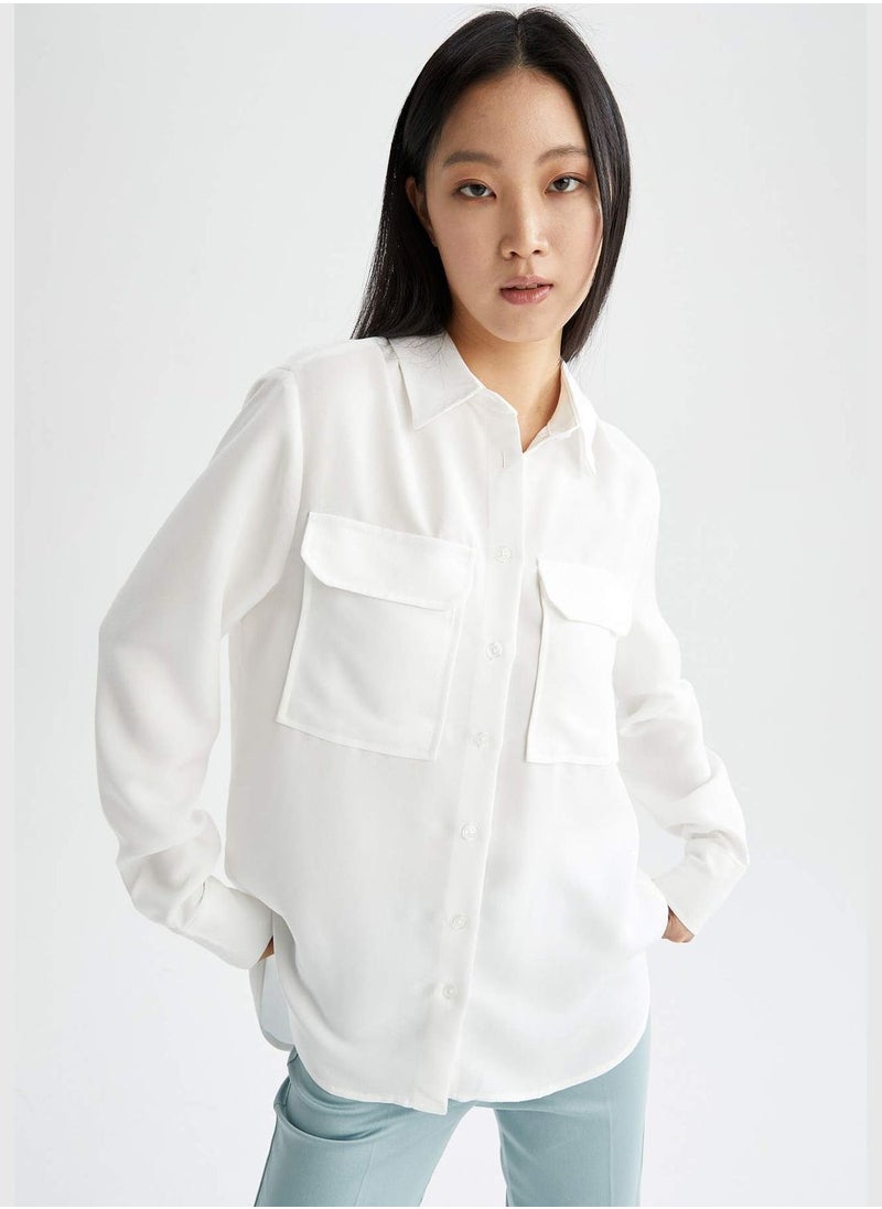 DeFacto - Woman Woven Long Sleeve Shirt - Image 1