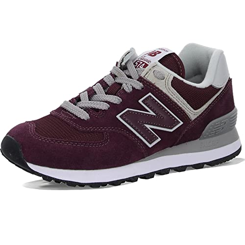 New Balance Women's 574 Core Sneaker, Burgundy/White, 5 - Image 1