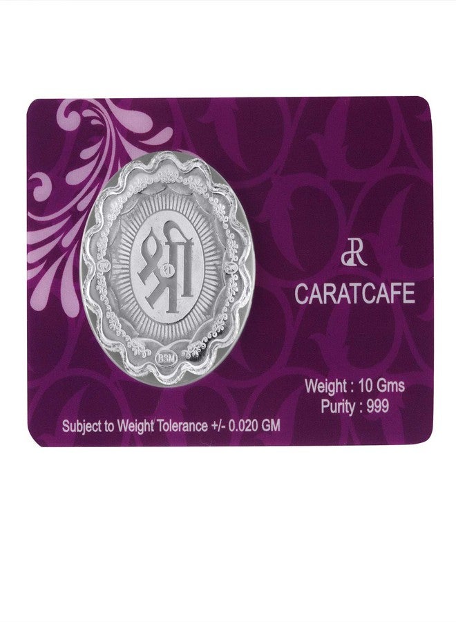 PRD CARATCAFE Pure Silver Coin 999 Purity Coin 10 Grams Lakshmi Ganesh Flower Shape For Pooja 32 MM Size - Image 4