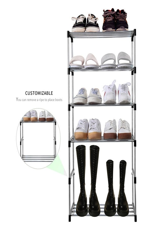 Jucaifu Stackable Small Shoe Rack, Entryway, Hallway and Closet Space Saving Storage and Organization (3-Tier, Black) - Image 2
