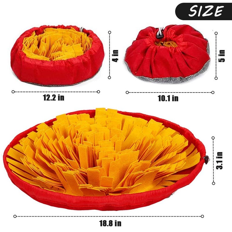 AWOOF Pet Snuffle Mat for Dogs, Interactive Feed Game for Boredom, Encourages Natural Foraging Skills for Cats Dogs Bowl Travel Use, Dog Treat Dispenser Indoor Outdoor Stress Relief (Yellow) - Image 5