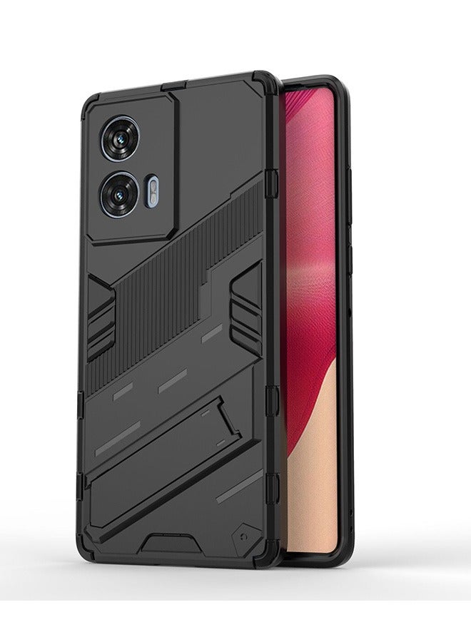 Case Compatible with Motorola Edge 50 Fusion 5G, Shockproof Cases with Kickstand Stealth Stand, Anti-Fall Drop Protection, PC+TPU High Quality Protective Tough Hard Phone Cover, Black - Image 1