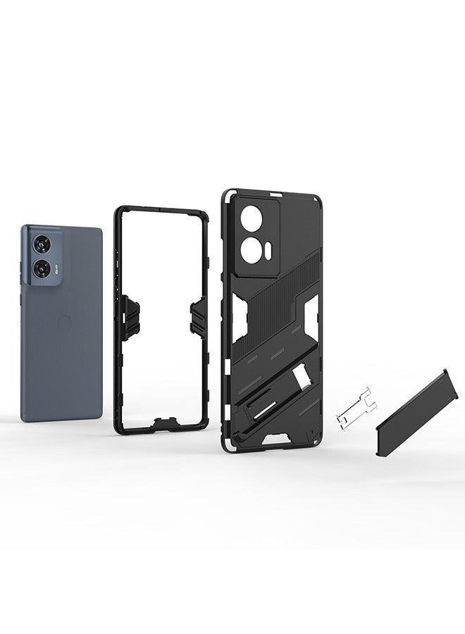 Case Compatible with Motorola Edge 50 Fusion 5G, Shockproof Cases with Kickstand Stealth Stand, Anti-Fall Drop Protection, PC+TPU High Quality Protective Tough Hard Phone Cover, Black - Image 4