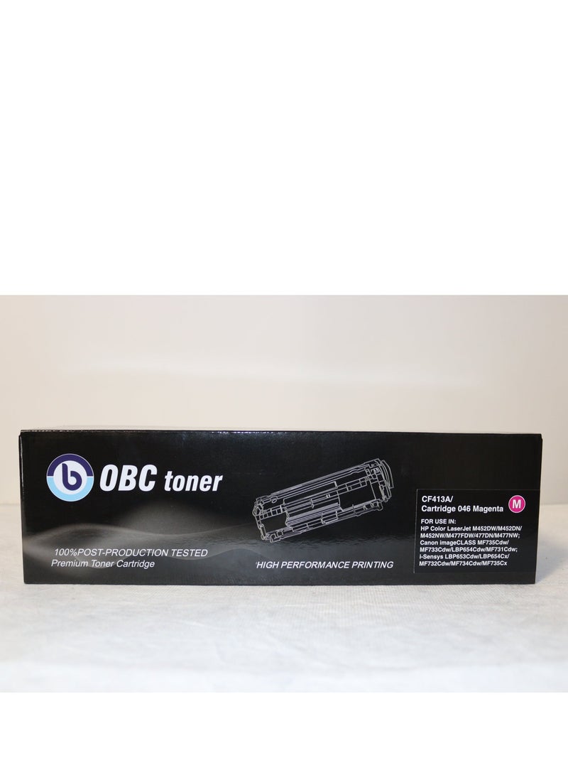 او بي سي خرطوشة حبر ليزر ماجنتا  متوافقة من OBC بديلة لـ HP CF413A / Cartridge 046  طباعة حتى 2300 صفحة بجودة ألوان احترافية - Image 1