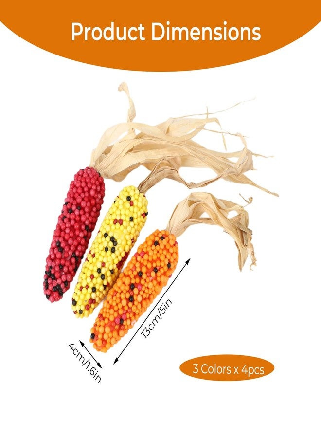 Homaisson 12 PCS Thanksgiving Fake Corn, Fall Artificial Corn 3 Colors, Simulation Fake Corn Ornament, Harvest Artificial Foam Corn Cob Decor for Family Farmhouse Autumn Table Decorations - Image 5