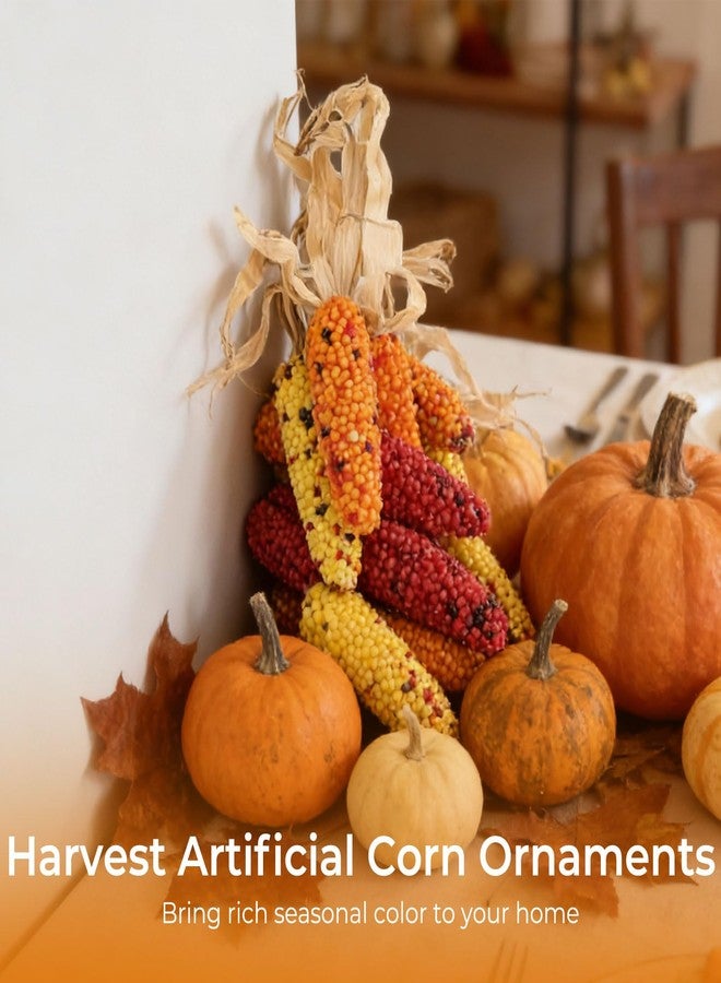 Homaisson 12 PCS Thanksgiving Fake Corn, Fall Artificial Corn 3 Colors, Simulation Fake Corn Ornament, Harvest Artificial Foam Corn Cob Decor for Family Farmhouse Autumn Table Decorations - Image 3