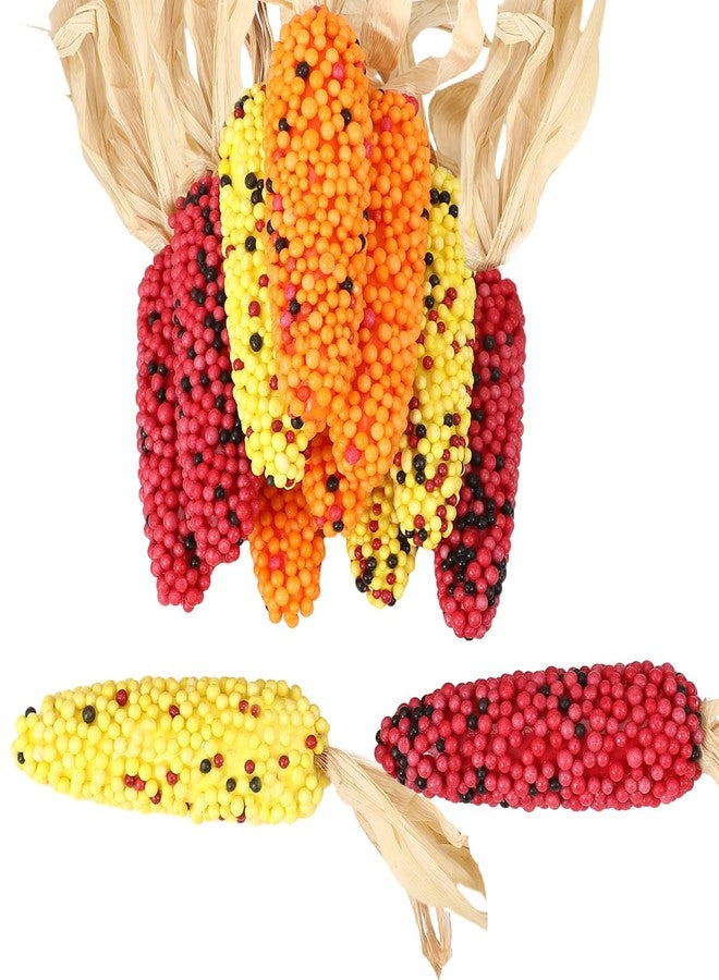Homaisson 12 PCS Thanksgiving Fake Corn, Fall Artificial Corn 3 Colors, Simulation Fake Corn Ornament, Harvest Artificial Foam Corn Cob Decor for Family Farmhouse Autumn Table Decorations - Image 1