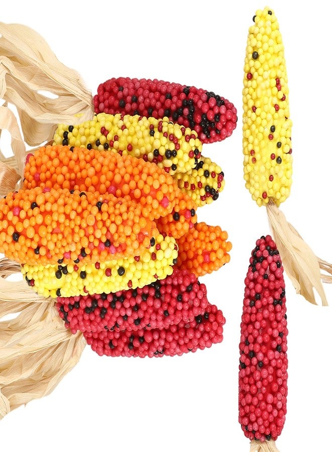 Homaisson 12 PCS Thanksgiving Fake Corn, Fall Artificial Corn 3 Colors, Simulation Fake Corn Ornament, Harvest Artificial Foam Corn Cob Decor for Family Farmhouse Autumn Table Decorations - Image 2