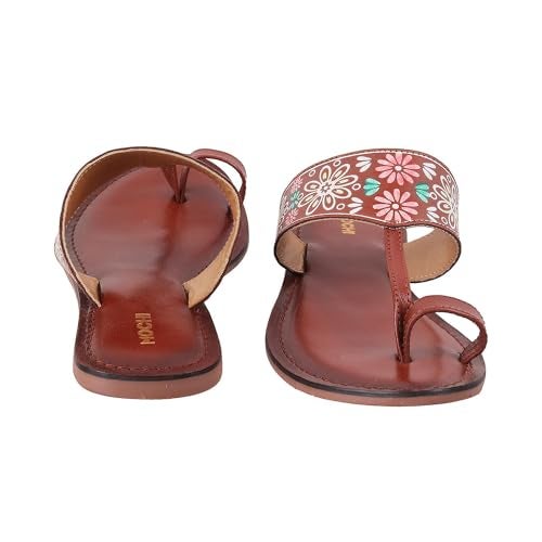 Mochi Women Tan Synthetic Leather Kolhapuri chappal UK/6 EU/39 (32-541) - Image 5