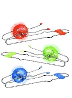Y&D 3 Pack Retro Magic Rail Twirlers Kids Classic Vintage Toys Light Up Magnetic Gyro Wheel Fidget Old Fashioned Trick Yoyo Gravity Stunt Toys Cool Fun Unique Gifts for 3+ Year Boys Girls  - Image 1