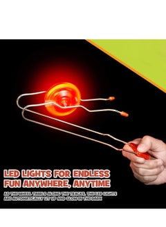 Y&D 3 Pack Retro Magic Rail Twirlers Kids Classic Vintage Toys Light Up Magnetic Gyro Wheel Fidget Old Fashioned Trick Yoyo Gravity Stunt Toys Cool Fun Unique Gifts for 3+ Year Boys Girls  - Image 2