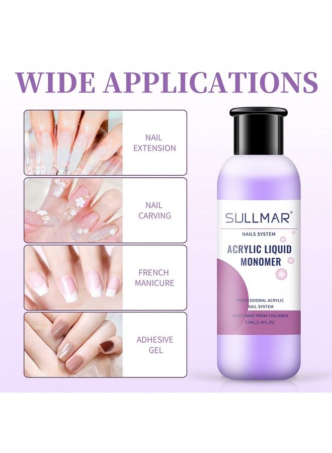 SULLMAR Acrylic Monomer Liquid Acrylic Liquid For Nails Monomer Acrylic Liquid Liquid Acrylic Monomer Nail Monomer Liquid Monomer 75Ml 2.5Fl.Oz - Image 3