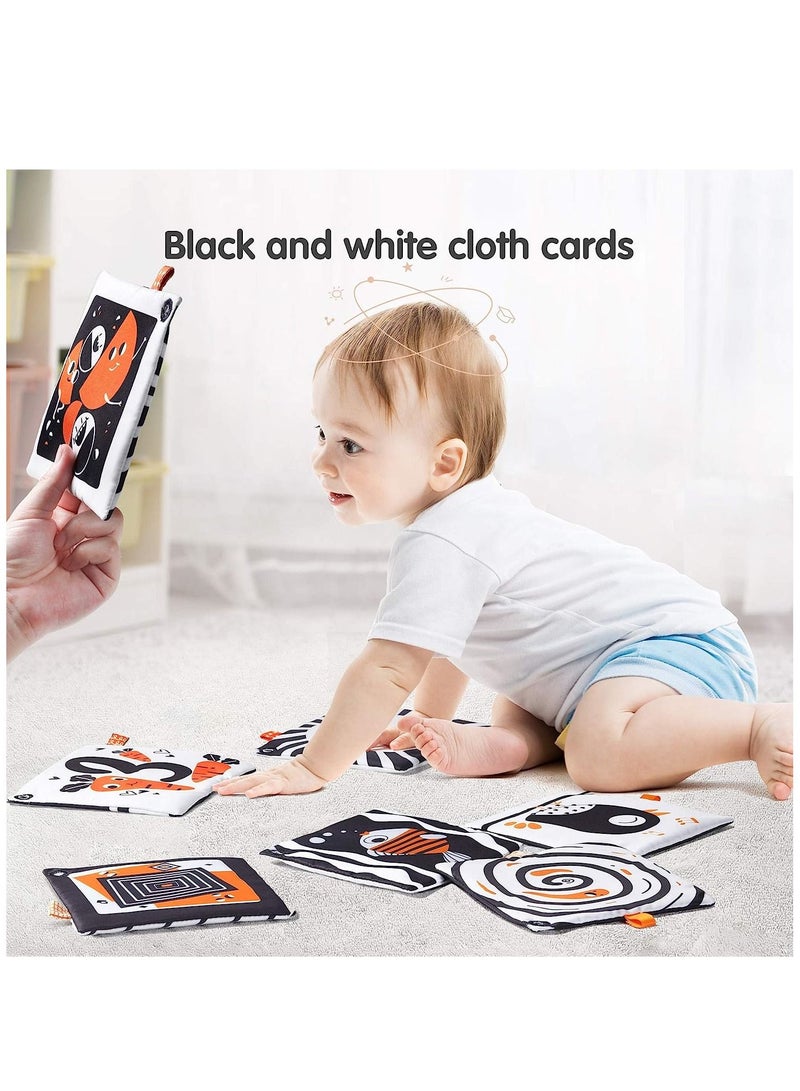 Y&D Baby Hanging Toys Gift Set Mirror Black and White Plush Rattles Rings and Crinkle Cloth Book for Pram Car Seat Activity Stroller Hanging Toy for 3 6 9 12 Months Newborn Boys Girls Kids (4 Pcs)  - Image 5