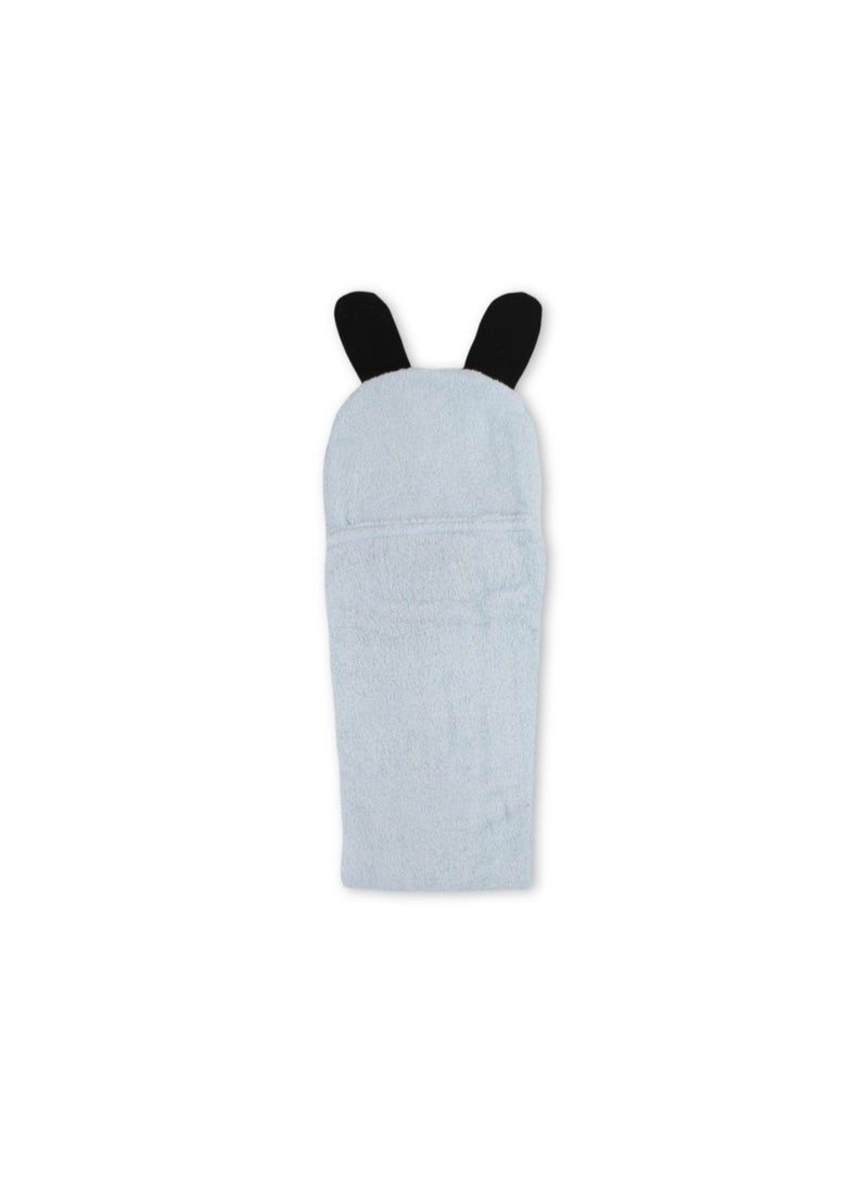 Junior Baby Cotton Hooded Towel – Baby Blue with Puppy Design - Image 3