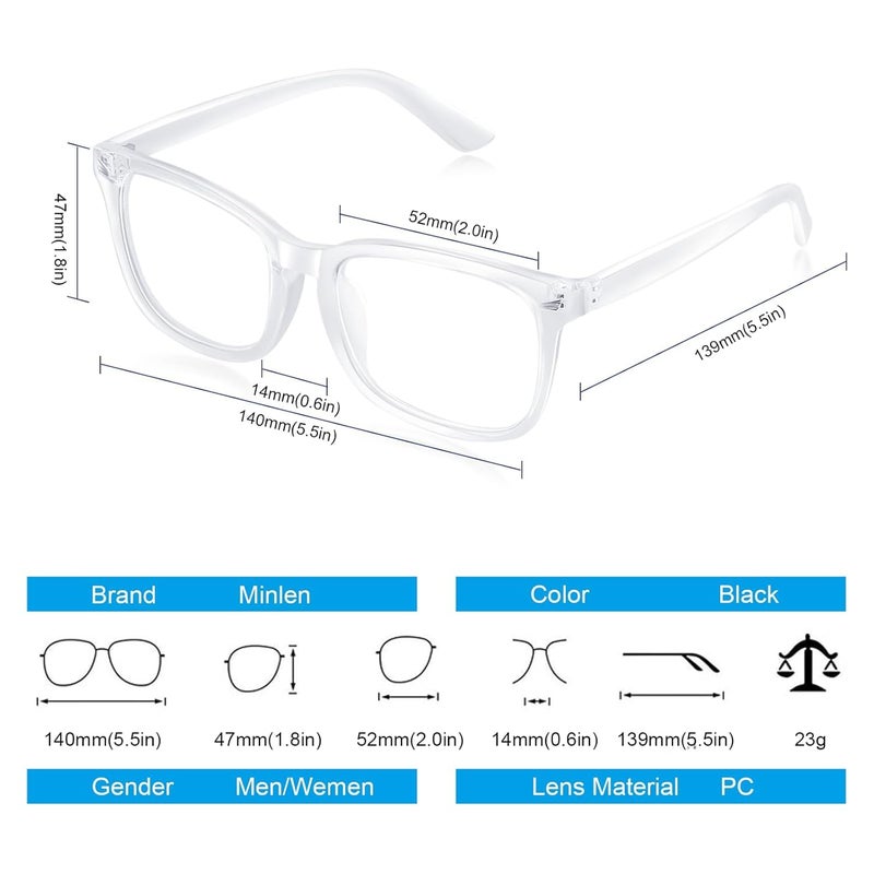 Iflash Blue Light Blocking Glasses Gaming Filter Transparent Square Eyeglasses for Eye Protection Men Women, Computer/Tablet/Laptop/Mobile/TV, Anti-blue & Anti eyestrain - Image 3