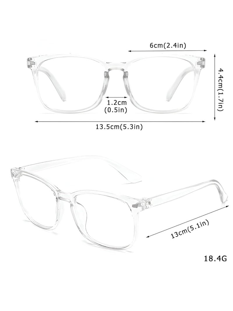 Iflash Blue Light Blocking Glasses Gaming Filter Transparent Square Eyeglasses for Eye Protection Men Women, Computer/Tablet/Laptop/Mobile/TV, Anti-blue & Anti eyestrain - Image 5