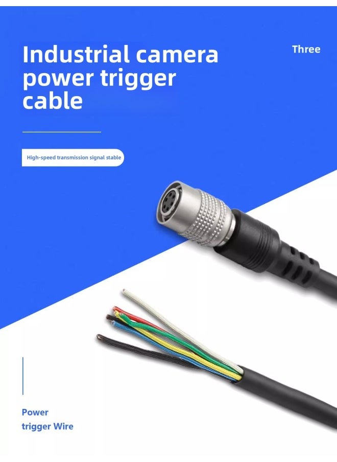 Generic Yongding Industrial Camera Power Trigger Line Basler Haikang Compatible With HR10A-7P-6S 6p Core High Soft Shielding-Color:Reinforced Type (10 Million Drag Chains)-Line Length:3 M  - Image 3