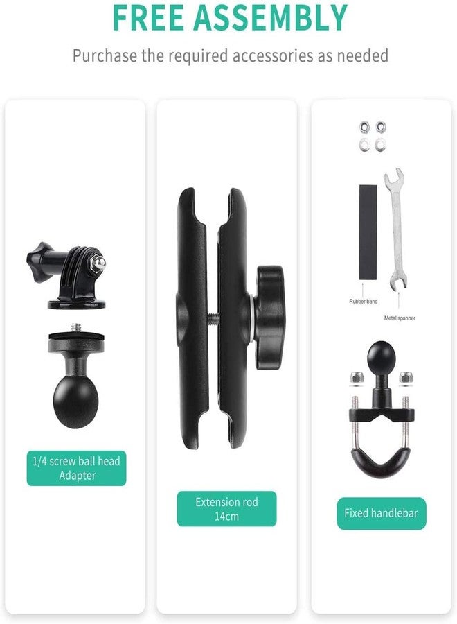 SEVAM Action 360°Camera Mount for Motorbike Handlebar Holder Bracket Metal Stand GoPro Hero10/9/8/7/6/5/4/3+ Action Cameras Accessory (Fits Bicycle Motorcycle Handlebar Holder) - Image 4