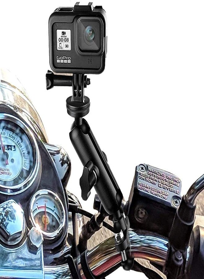 SEVAM Action 360°Camera Mount for Motorbike Handlebar Holder Bracket Metal Stand GoPro Hero10/9/8/7/6/5/4/3+ Action Cameras Accessory (Fits Bicycle Motorcycle Handlebar Holder) - Image 1