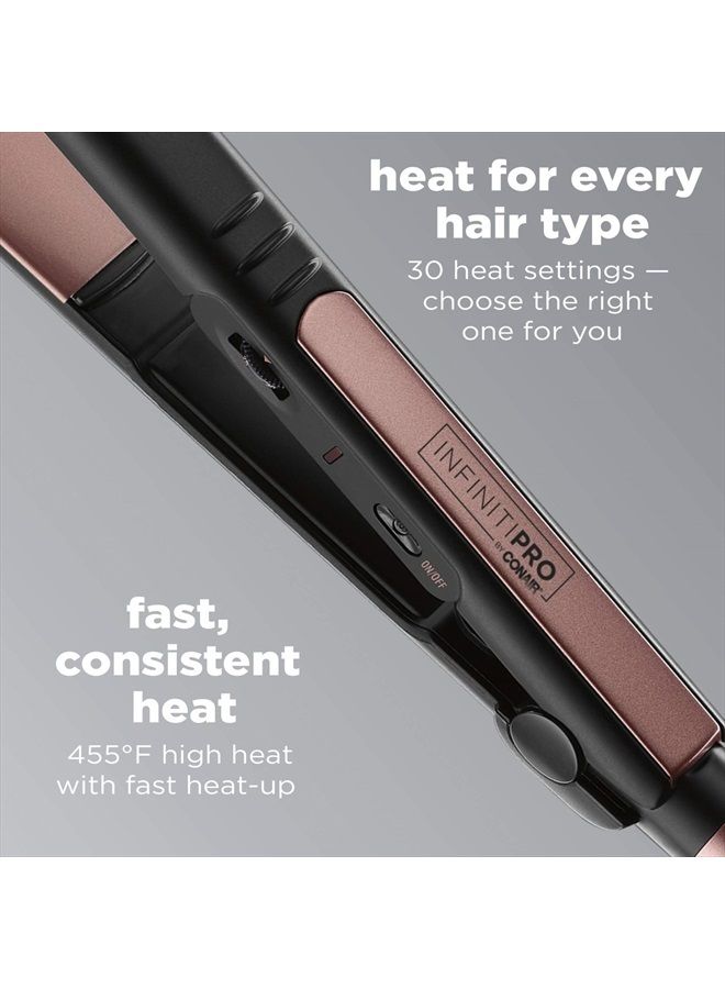 CONAIR INFINITIPRO بواسطة CONAIR مكواة مسطحة سيراميك باللون الوردي الذهبي، 1 بوصة - Image 3