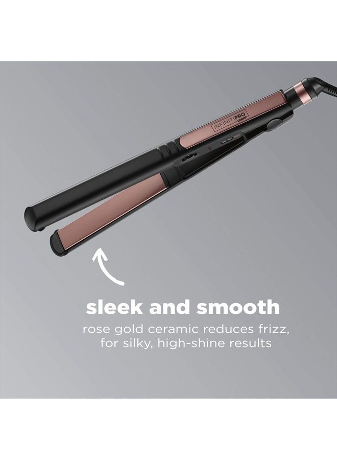 CONAIR INFINITIPRO بواسطة CONAIR مكواة مسطحة سيراميك باللون الوردي الذهبي، 1 بوصة - Image 2