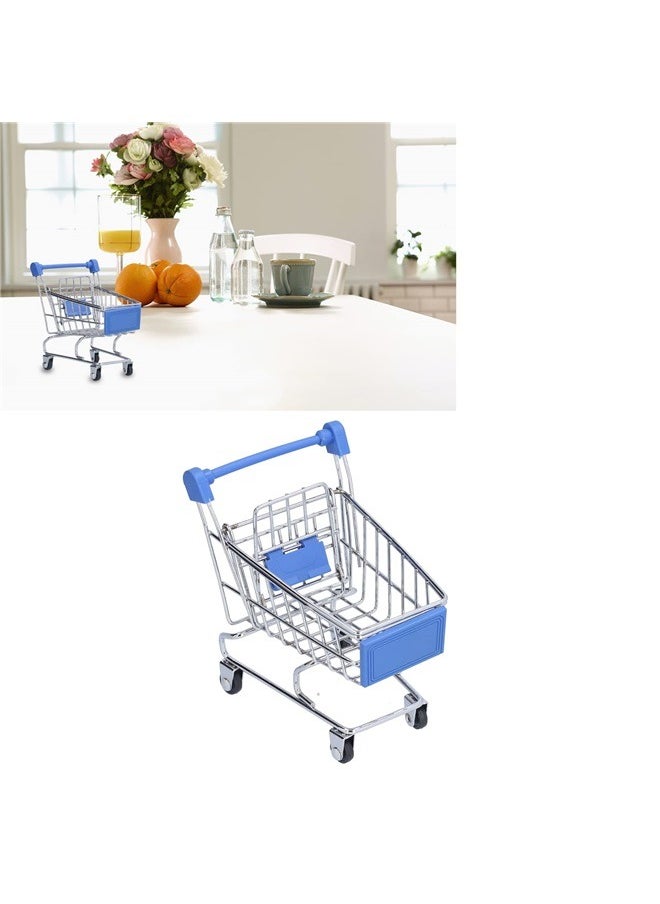 Generic Mini Supermarket Handcart, Shopping Cart Supermarket Handcart Mini Shopping Cart Mini Supermarket Storage Toy Decorative Ornaments  - Image 3