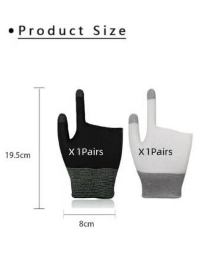 2 Pairs E-Sports Gaming Gloves, Gaming Finger Sleeves, Anti-Sweat Breathable, Thumb Sleeves for Highly Sensitive Nano-Silver Fiber Material + Nylon, for PUBG Mobile Phone Games Accessories  - Image 2