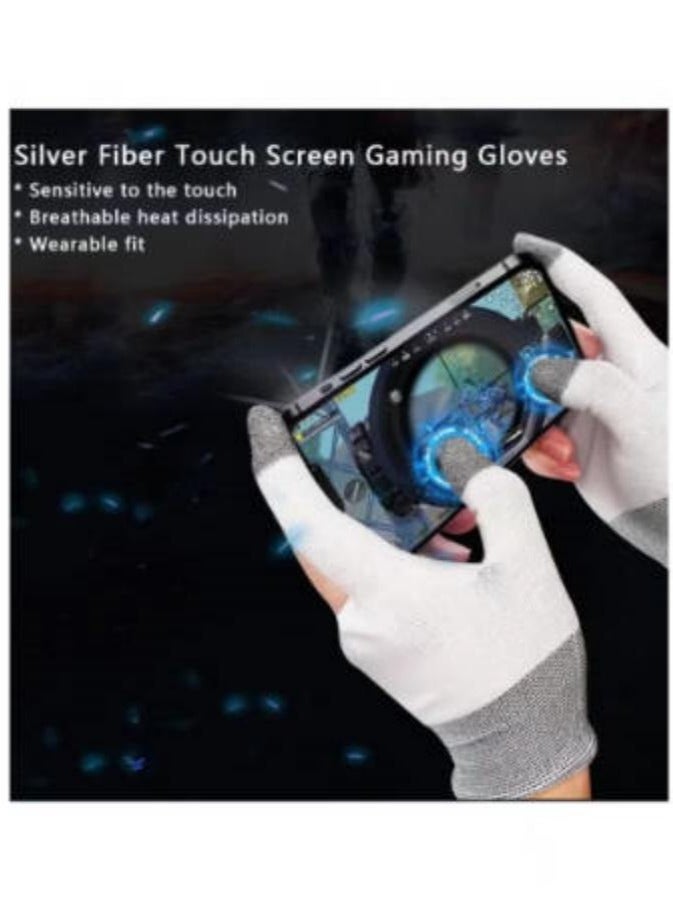 2 Pairs E-Sports Gaming Gloves, Gaming Finger Sleeves, Anti-Sweat Breathable, Thumb Sleeves for Highly Sensitive Nano-Silver Fiber Material + Nylon, for PUBG Mobile Phone Games Accessories  - Image 5