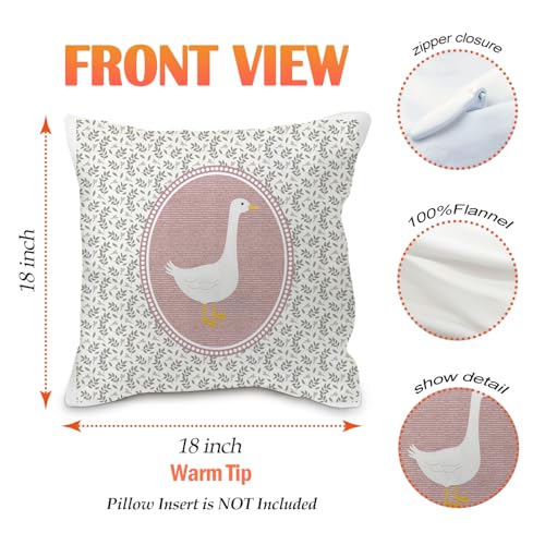 Nvotell Goose Decor Pillow Covers 18x18, Baby Girl Nursery Decor, Vintage Floral Botanical Goose Decorative Throw Pillow Covers Pillowcase for Baby Girl Nursery Room Bedroom Decor, Set of 2 - Image 5