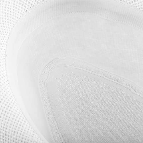 FALETO Unisex Summer Panama Straw Fedora Hat Short Brim Beach Sun Cap Classic (#01 White) - Image 5