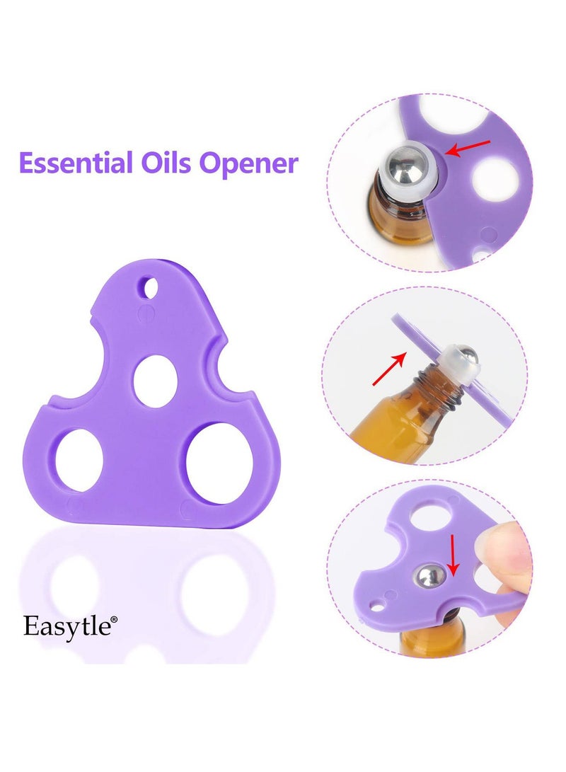 Easytle Essential Oil Tools Essential Oil Opener Essential Oil Key Tool for Essential Oil Accessories Includes 2 Openers, 6 Droppers, 6 Funnels, 72 Labels And Brush Tools Set for Glass Roll On Bottles  - Image 2