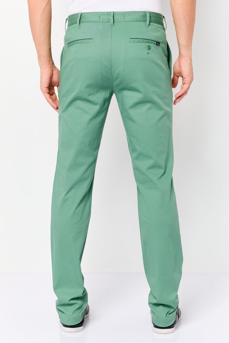 LACOSTE Men Slim Fit Solid Chino Pants, Green - Image 4