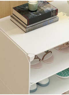 Eworld 3-Tier Stylish Plastic Shoe Organizer Rack for Entryway Hallway Storage Furniture with 3 Open Shelves  - Image 5