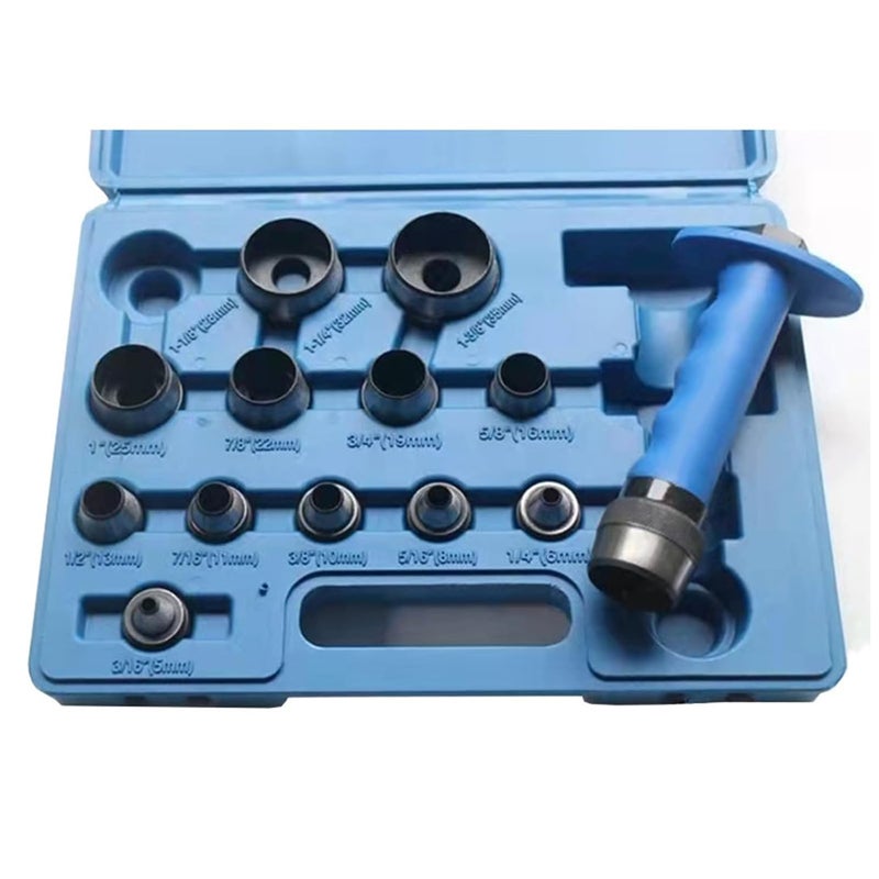 Leather Punch Set 13 Interchangeable Heads Carbon Steel Ergonomic Hollow Punch - Image 5
