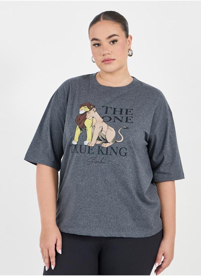 Styli Plus Size Graphic Print Round Neck T-Shirt  - Image 1
