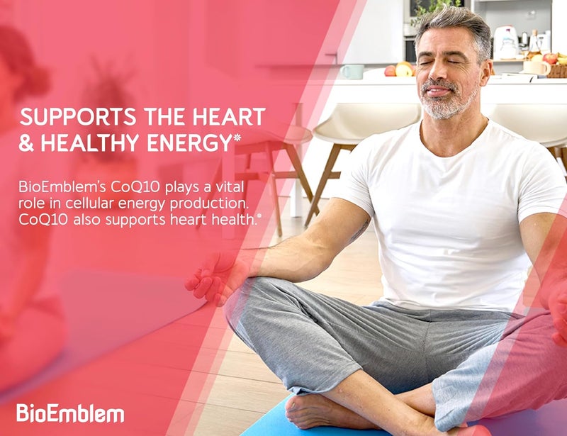 BioEmblem CoQ10 with BioPerine  200mg Softgels Superior Absorption  Coenzyme Q10 Antioxidant for Energy Production Heart Health  Natural Form NonGMO CoQ10 Supplement  90 Count - Image 2