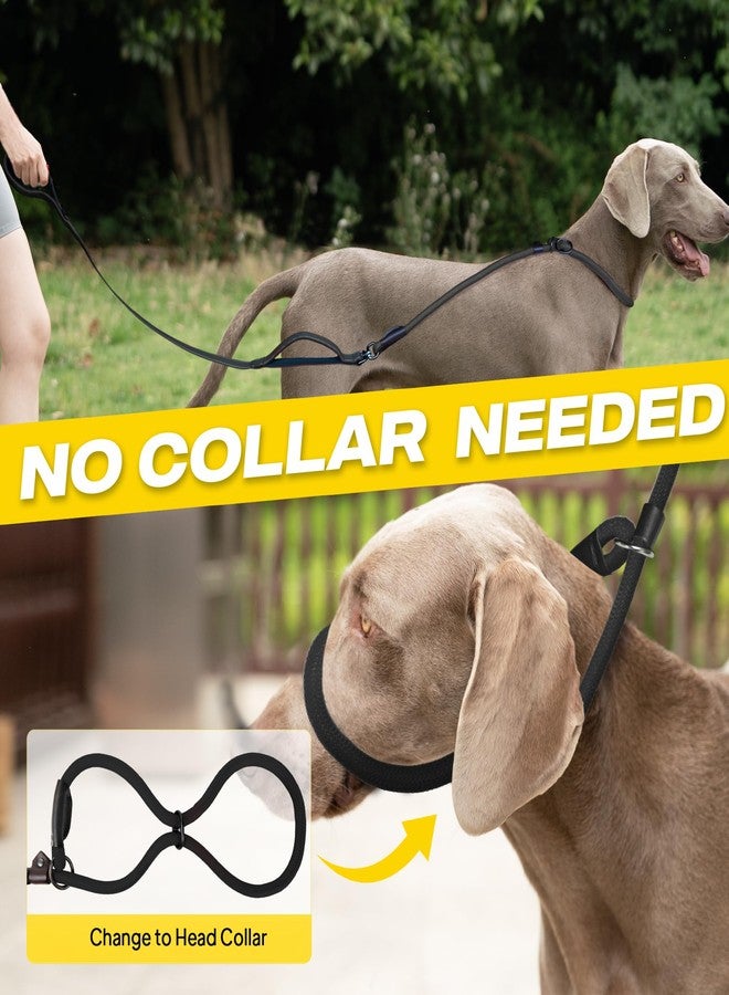 فيدا طوق فيدا 2 في 1 للكلاب بمقابض مزدوجة، طوق مانع للتشابك للكلاب الكبيرة التي تشد، طوق تدريب متين مضاد للشد، عاكس للضوء، مبطن ناعم، مناسب للسلالات الكبيرة والمتوسطة (6 أقدام، أسود) - Image 2
