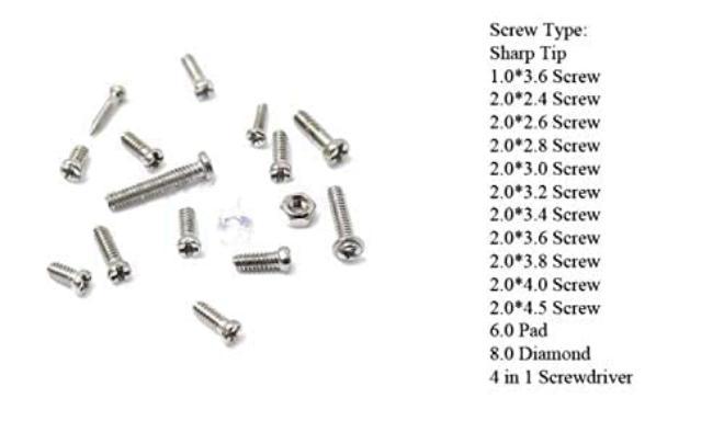 Eyeglasses Sunglasses Watch Phone Tablet Repair Kit Micro Screw Set 1000pc Assorted Fasteners & Precision Tools for Easy Comfortable Fixes - Image 3