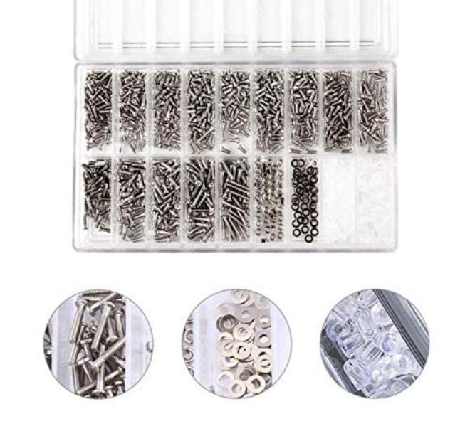 Eyeglasses Sunglasses Watch Phone Tablet Repair Kit Micro Screw Set 1000pc Assorted Fasteners & Precision Tools for Easy Comfortable Fixes - Image 5