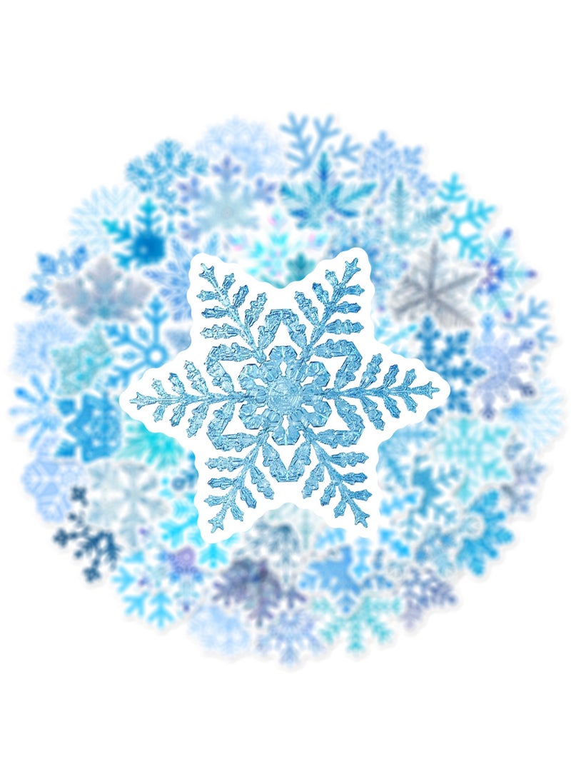 ملصقات ندفة الثلج الشتوية، 50 قطعة، ديكورات الحفلات، هدايا، ملصقات ثلج من الفينيل المقاوم للماء، للحرف اليدوية، مظاريف الشتاء، هدايا، زجاجات المياه، حقيبة الكمبيوتر المحمول - Image 4