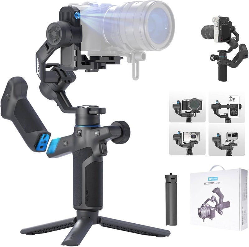 FeiyuTech SCORP Mini-3-Pro Gimbal Stabilizer for Cameras and Smartphones with AI Tracking - Image 1